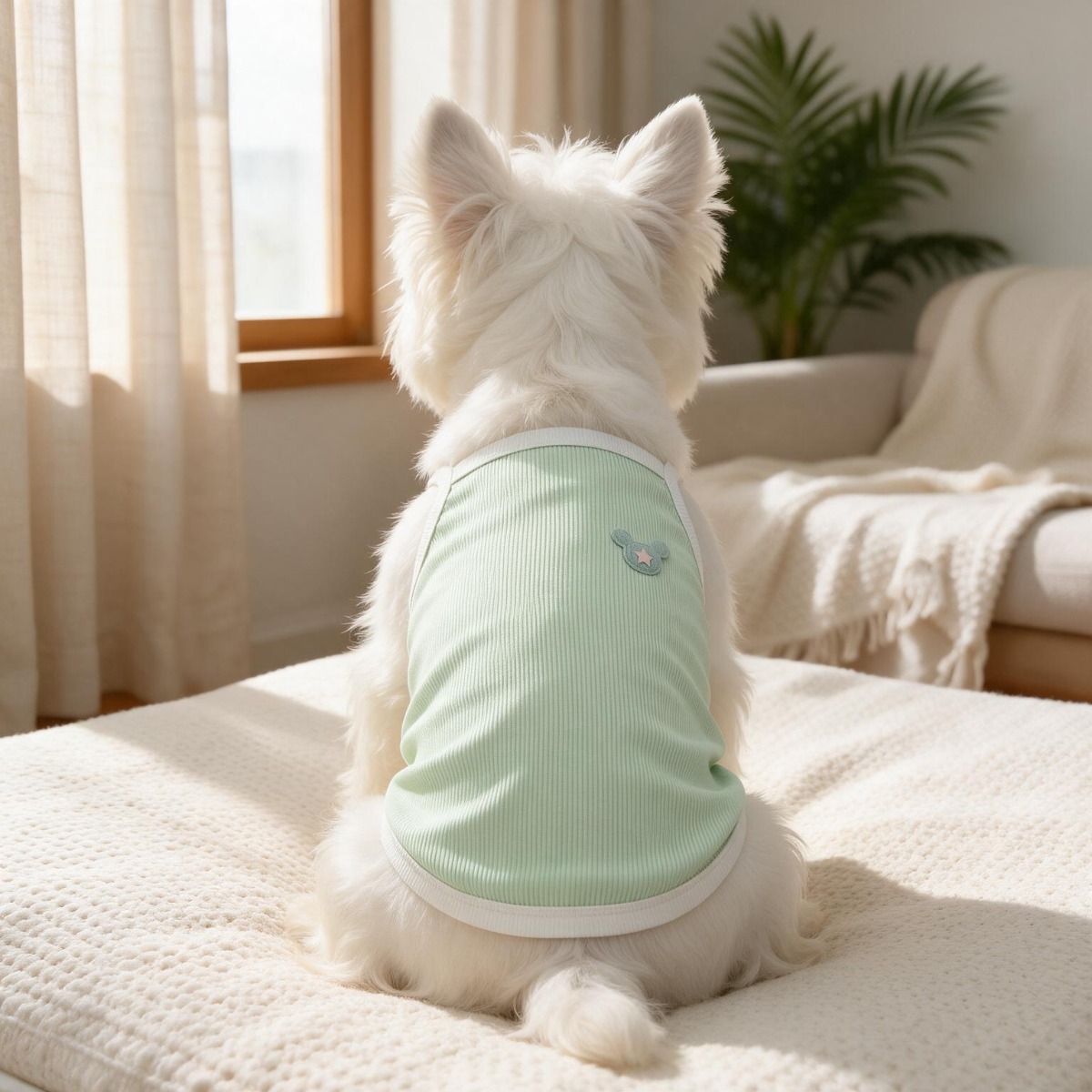 Tank Top Ribbed - Top per cani con stelle e